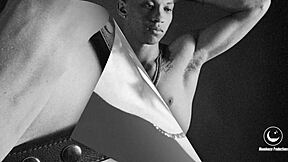 Skinny Black Teen's Tight Ass in Leather Teases Interracial Solo Reel!