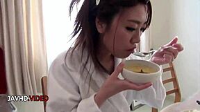 shaved frenzy: chisa's tight pussy pounded hardcore as she slurps his cock deep