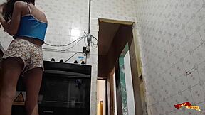 stepdad rams my tight teen pussy hard in the kitchen