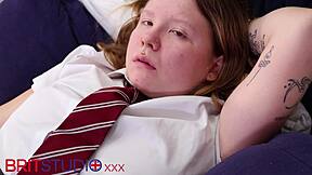 schoolgirl rae astora vibes her pussy to shaking orgasm