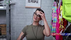 big ass military thief in thong, cop punishes rough in garage?