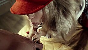 hot blonde shakes juicy tits in red hat during dirty sex 😍💦