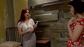 redhead domme strapon anal fucks bound asian teen 😈🔥