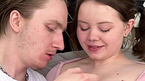 petite pigtail teen rides stepbro's cock cowgirl style!