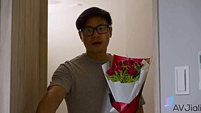 taiwanese stacy's big natural tits bounce wildly during steamy bent over fuck session