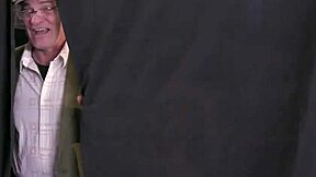 Sexy ass teen rides stepgrandpa's big cock doggystyle bent over