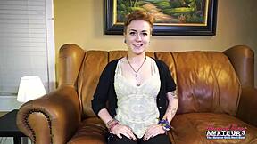 petite tattooed coed micah gives sloppy rimjob and passionate ass worship