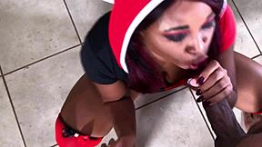 oh man nina rivera as harley quinn sloppily deepthroats my monster cock for halloween ugh!