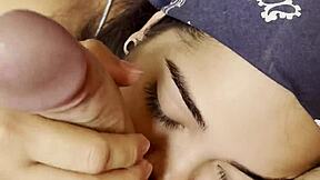 brunette teen gulps slow morning bwc cumshot