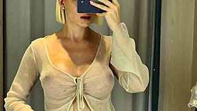 spy cam catches naked girl trying panties in locker room 😏👙