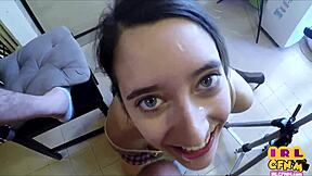 Cfnm Stepdaughter Sucks Stepdad Cock Close-Up Till Massive Facial Cumshot