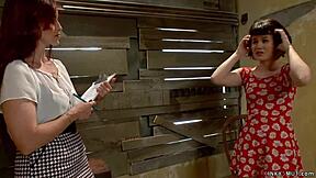 redhead domme strapon anal fucks bound asian teen 😈🔥