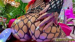 busty goth ms red x... oiled tits bouncin' as i pound her wet pussy deep!