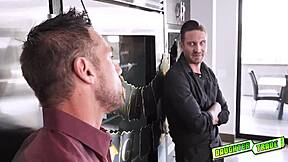 horny brunettes redhead teens kneel side-by-side sucking pussy and cock nonstop