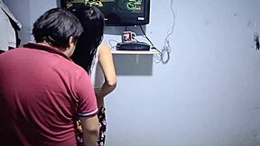 Latina teen deepthroats big cock licks shaved pussy wet homemade