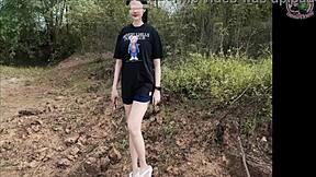 Cute thai babe gives real outdoor pov lick in uniform cosplay