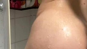 caught peeking at stepsis shower? she rubs her wet pussy for you pov 😏🚿💦