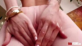 whoa, angel windell’s tiny shaved pussy takes older cock deep 😩💦 deepthroat cumshot ride!