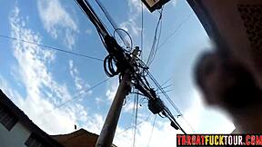 marcela slurps that monster white cock then her perfect latina ass takes deepthroat pounding  