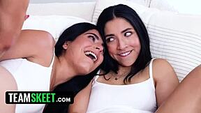 so my cute stepsis shares my cock with her best friend for our first threesome ever