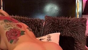 Tattooed redhead teen masturbates publicly then squirts everywhere