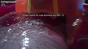 Underwater clothed sex with titjob and cum in underwear