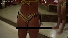 Underwater clothed sex with titjob and cum in underwear