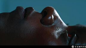 Ebony vampire femdom mesmerizes blondes into lesbian slave threesome joi