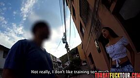 marcela slurps that monster white cock then her perfect latina ass takes deepthroat pounding  