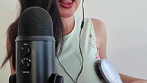 Watch me brush long hair into wet pussy asmr!