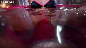 Underwater clothed sex with titjob and cum in underwear