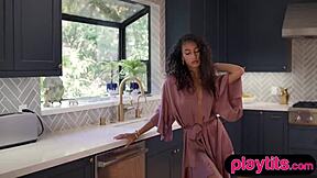 Petite Latina Strips To Show Off Big Ass