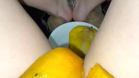 Mango in my virgin pussy feels so kinky 😩🍑🍆 saudi teen masturbates!