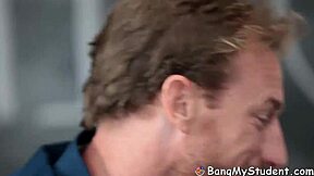 horny classroom slut jay taylor sucks teachers throbbing cock and rides hard