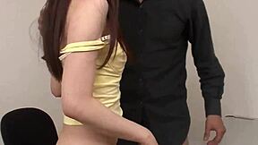 Moe Sakura delivers uncensored JAV blowjob riding two guys hard