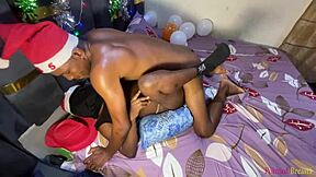 Christmas eve teases Harvey's monster cock at home