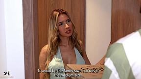 wanna see hot blonde danner mendez pay ambar prada's pizza bill with juicy pussy?