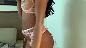 beautiful model lingerie g-string try-on haul