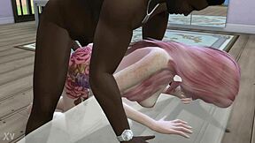 young white teen's ass wrecked by big black monster cock creampie