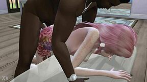 young white teen's ass wrecked by big black monster cock creampie
