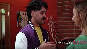 College Coed Breezy Bri Freeuse MMF With Rico Hernandez Elias Cash Spitting Riding