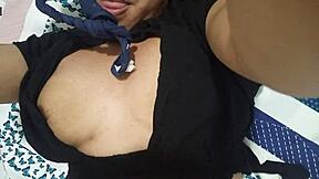 Hijastra Fingers Spits On Tight Pussy Waiting For Padrastro