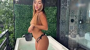 my photographer got the best view sucking my juicy latina tits outdoor