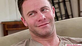 guy spies stepdaughter's petite pussy hammered by monster cock deepthroat style