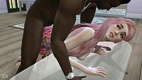 young white teen's ass wrecked by big black monster cock creampie