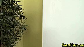 Glasses Latina Coed Rammed Bent Over Doggy By Monster Cock