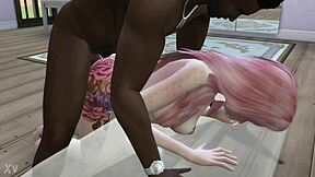 young white teen's ass wrecked by big black monster cock creampie