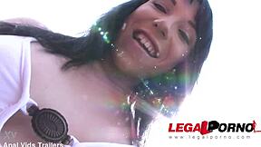 lina's massive double anal gape ends in tremendous facial cumshot