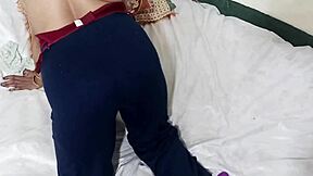 Garam randi slut moans dirty hindi taking anal dildo deep on phone call