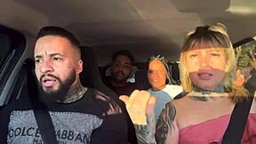 uber couple discovers we're pornstars, starts wild car blowjobs and public fuckfest